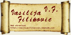 Vasilija Filipović vizit kartica